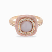 Pink Cabochon Ring in 18K Rose Gold, view 1